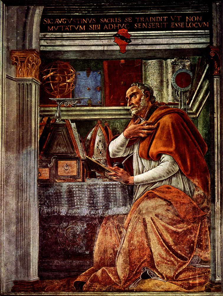 St Augustine in his Cell fresco 1480