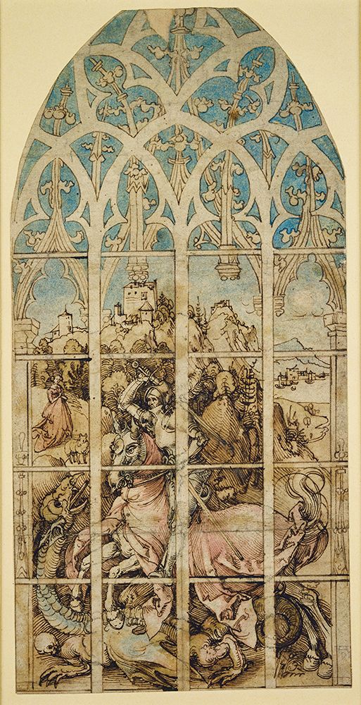 Sketch for a Glass Painting with St George ca 1496