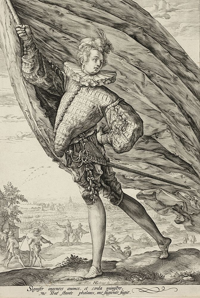 The Standard Bearer, Turned to Left by Hendrick Goltzius