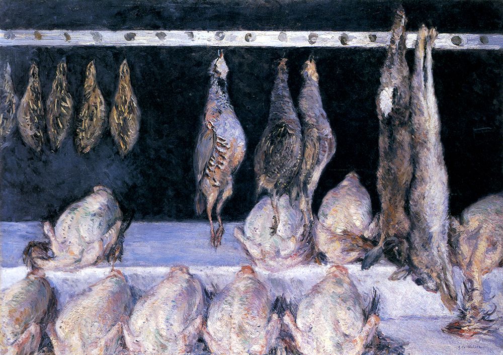 Still Life, Display of Chickens and Game-birds ca 1882