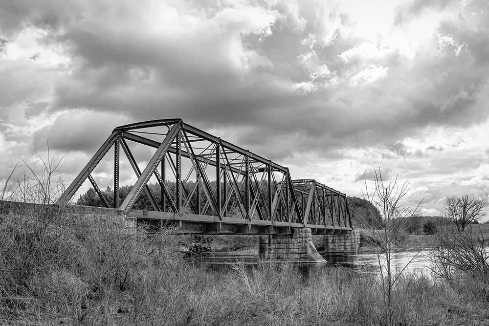 Railway Truss Bridge Black and White
