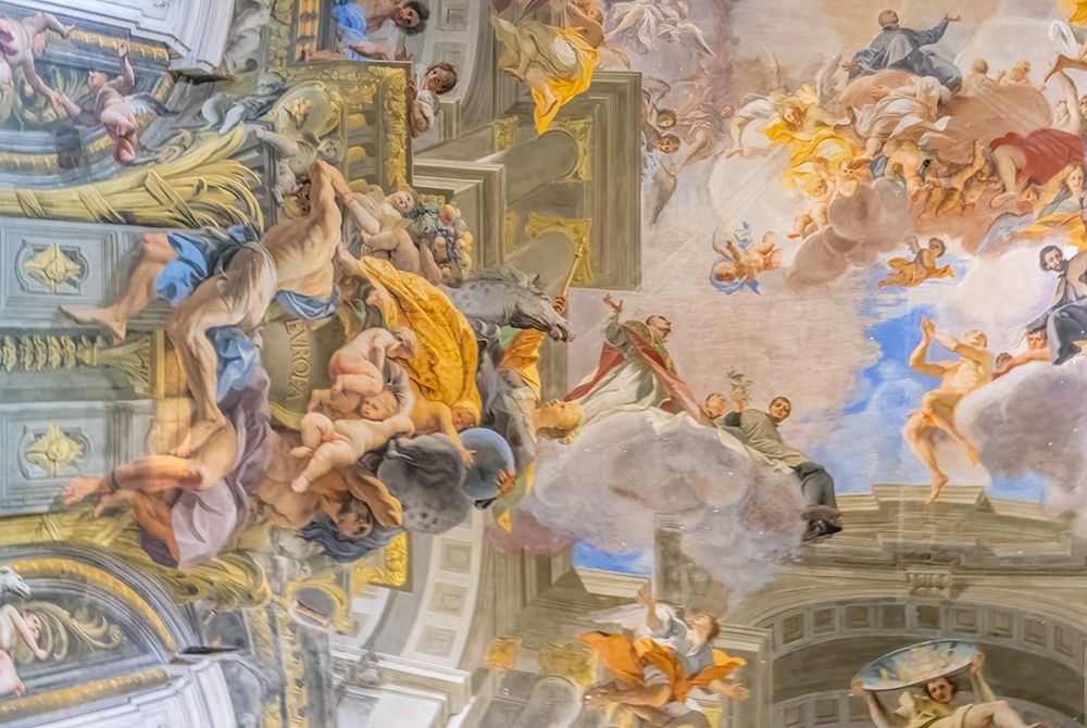 Italy, Rome ceiling fresco, the Glorification of Saint Ignatius or the Apotheosis