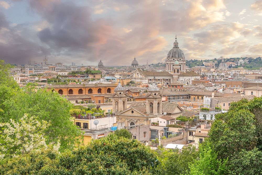 Italy, Rome Skyline from the Terrazza del Pincio