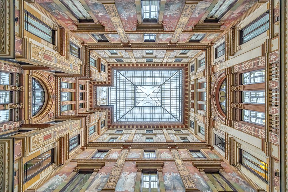 Italy, Rome the frescoed courtyard of the Galleria Sciarra