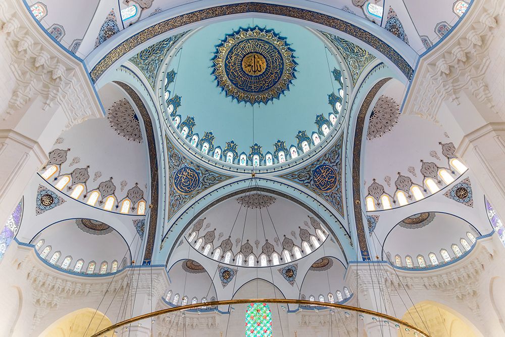 Turkey, interior of the main dome of the Camlica Mosque in Istanbul I