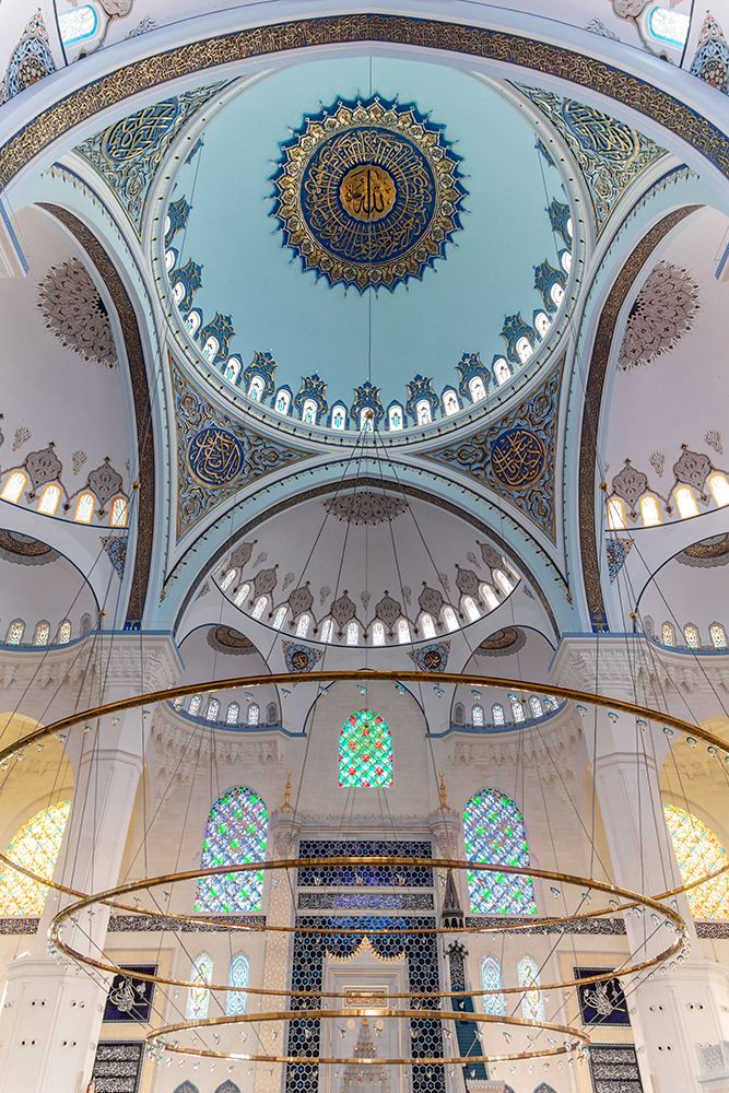 Turkey, interior of the main dome of the Camlica Mosque in Istanbul III
