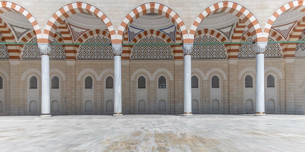 Turkey, Istanbul Camlica Mosque Arches I