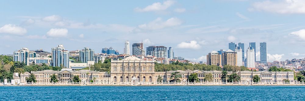 Turkey, Istanbul Panorama showing the Dolmabahce Palace