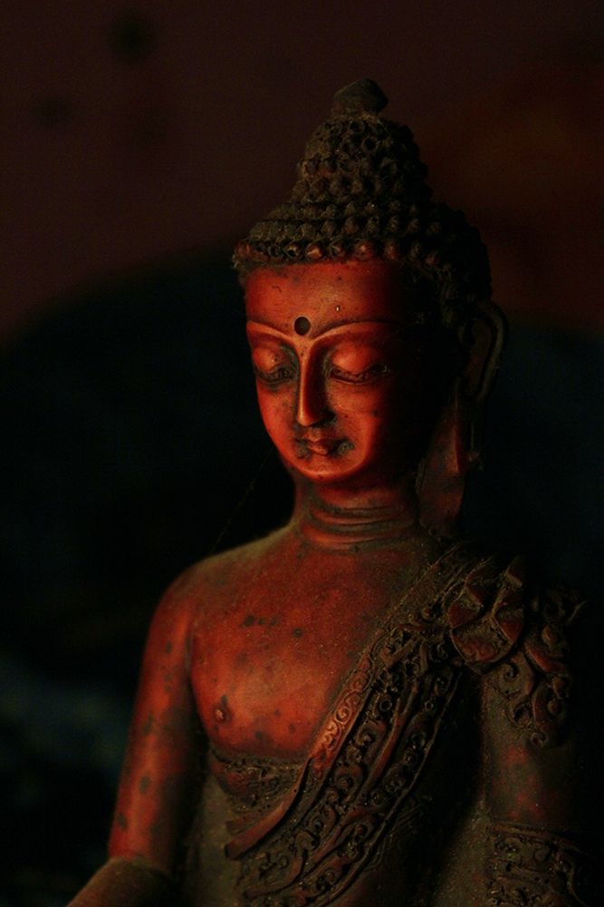 Antique Gold and Red Buddha Statue I