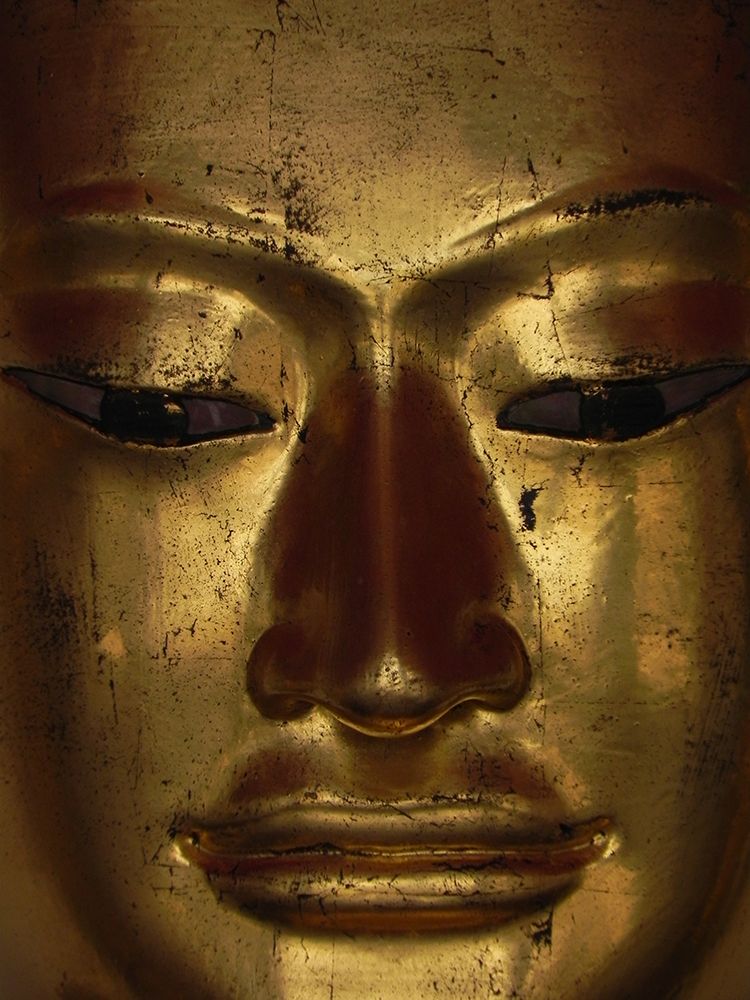 Antique Gold Buddha Statue Face