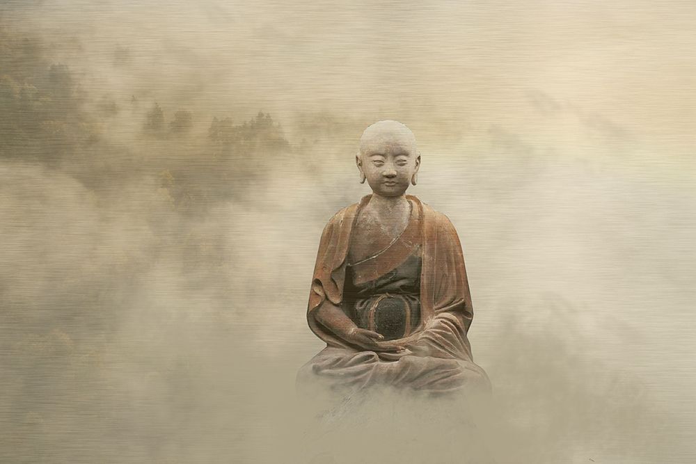 Buddha Statue in Fog
