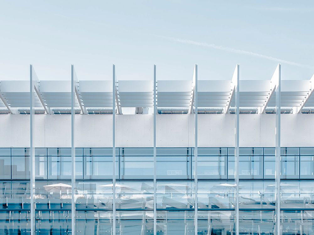 Glass building in Madrid, Spain