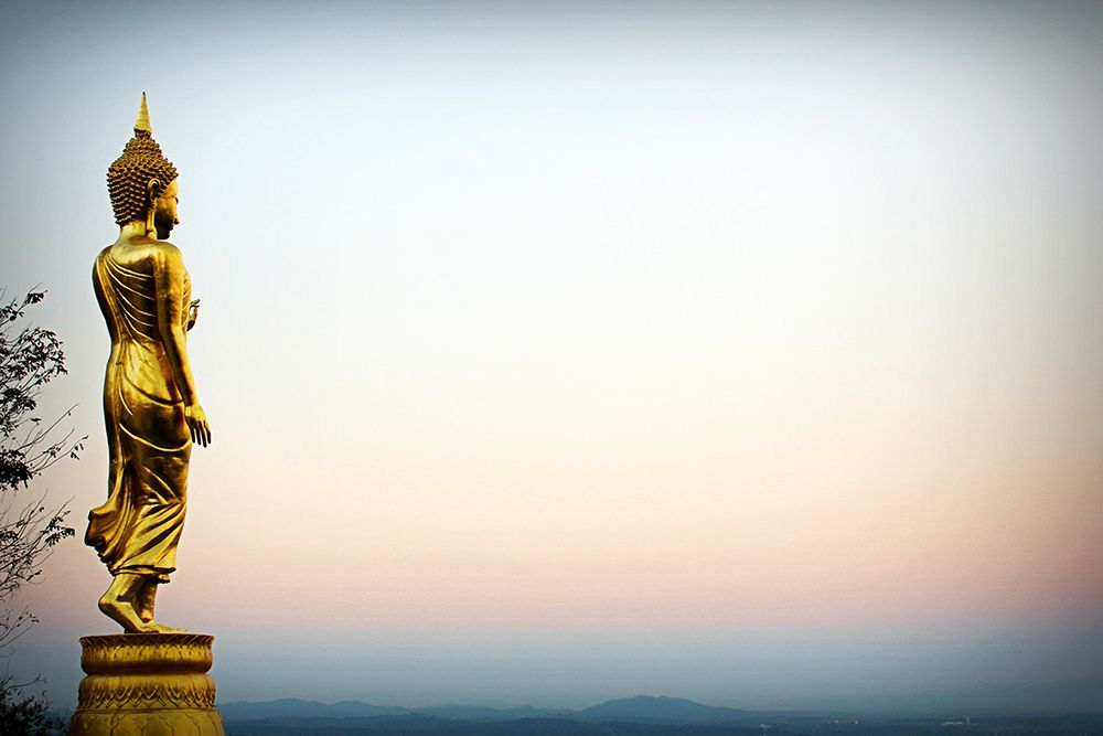 Gold Buddha Standing Statue