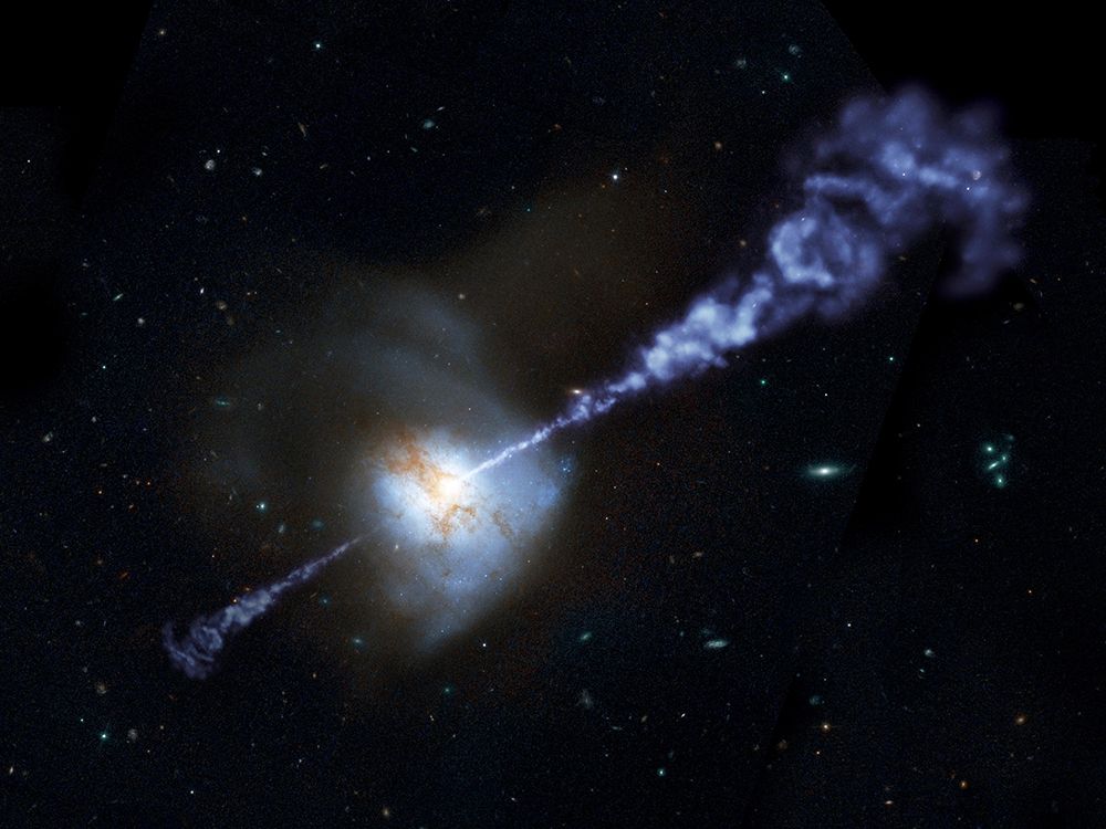 Artist Concept Active Black Hole Squashes Star Formation