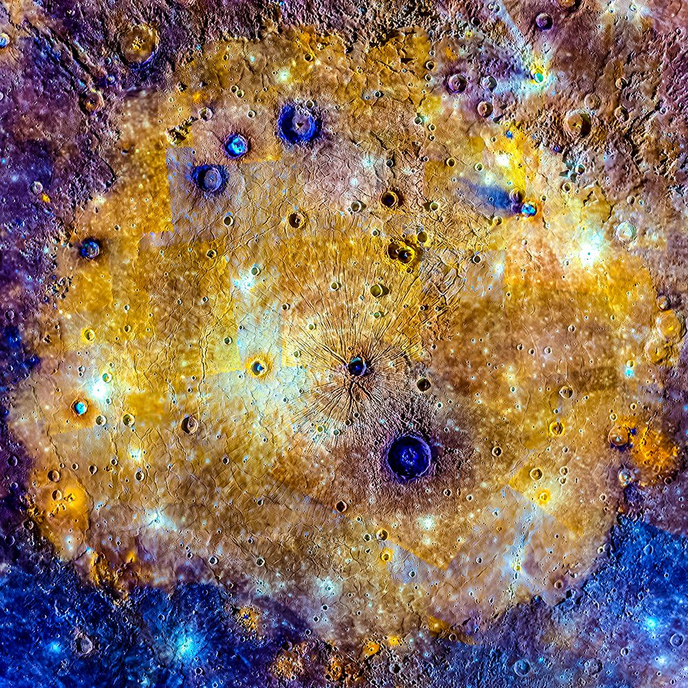 Mosaic of Caloris basin on Mercury