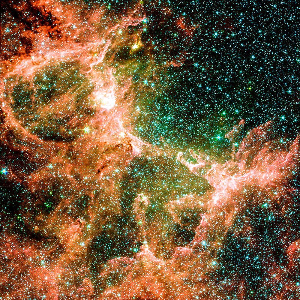 Rose Gold and Green Nebula
