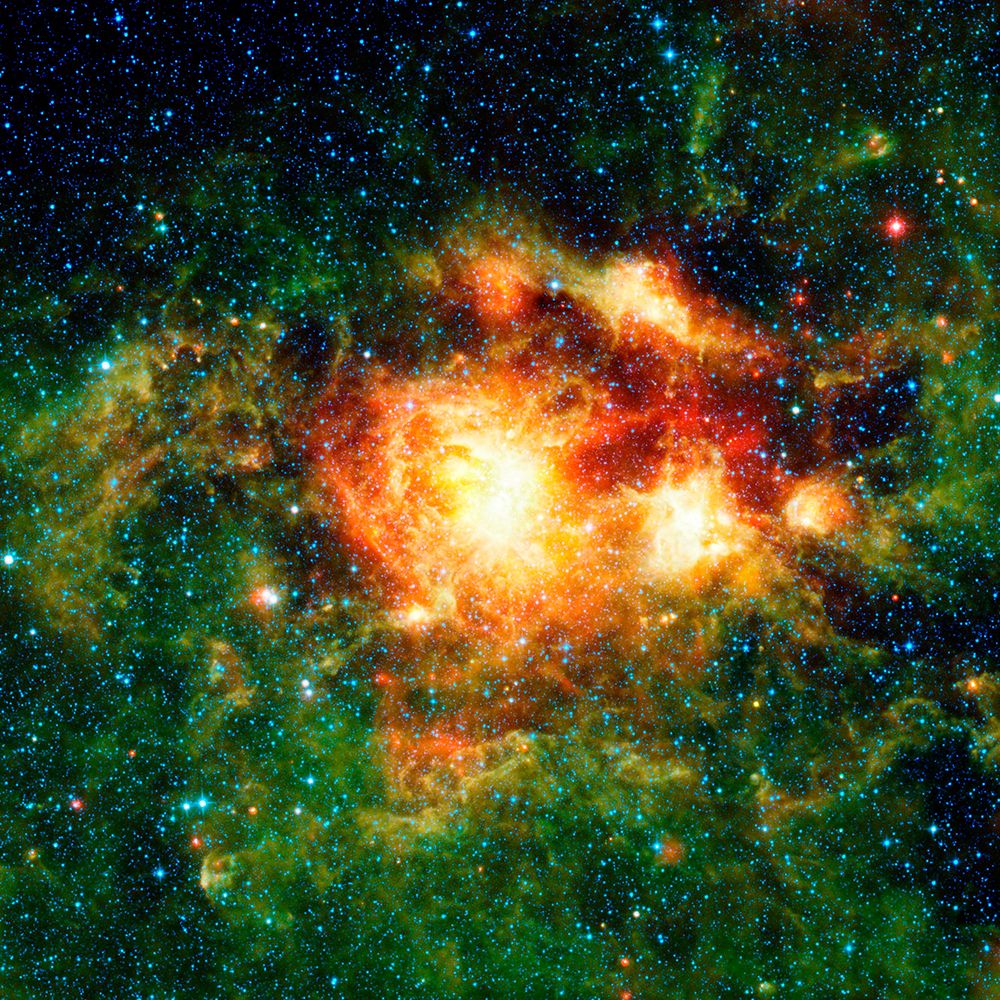 Stellar Storm of Infrared Light