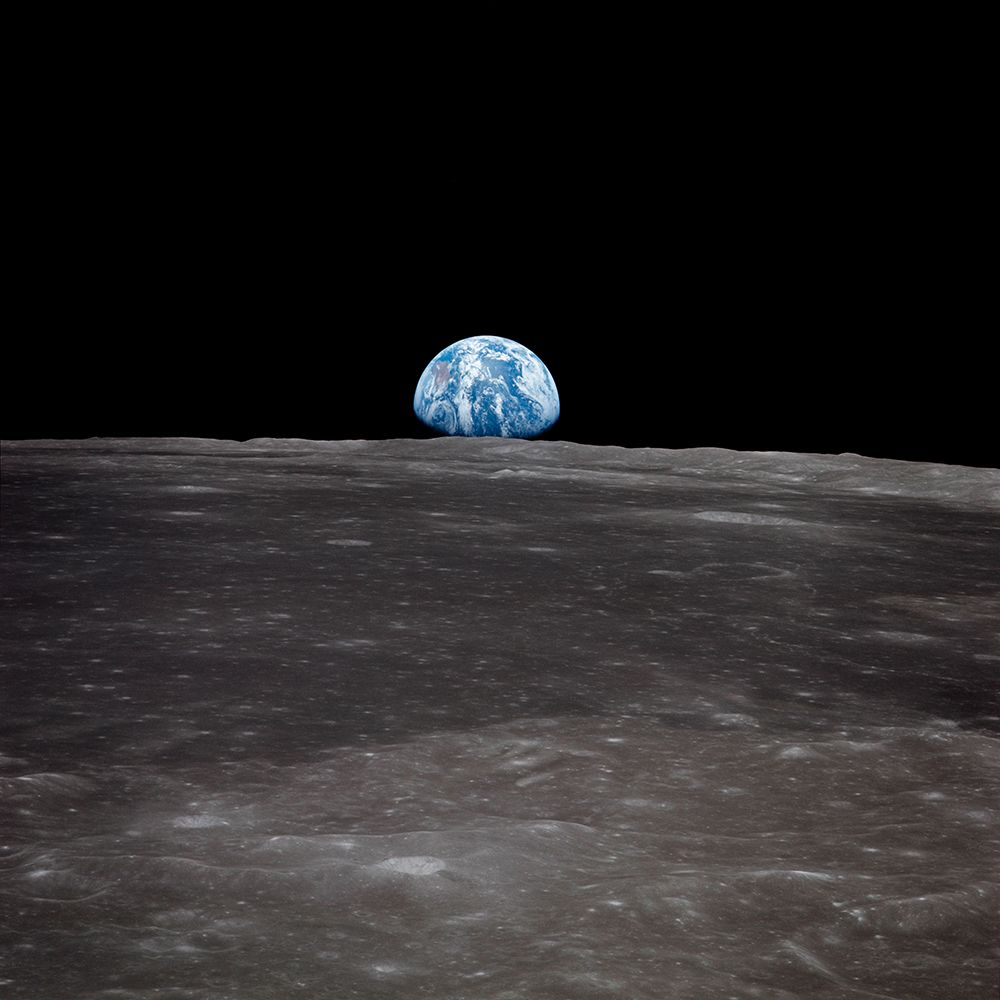 Earth Rising over the Moon from Apollo 11