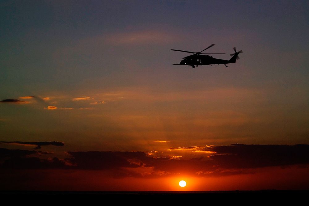 A Helicopter over the Kennedy Space Center