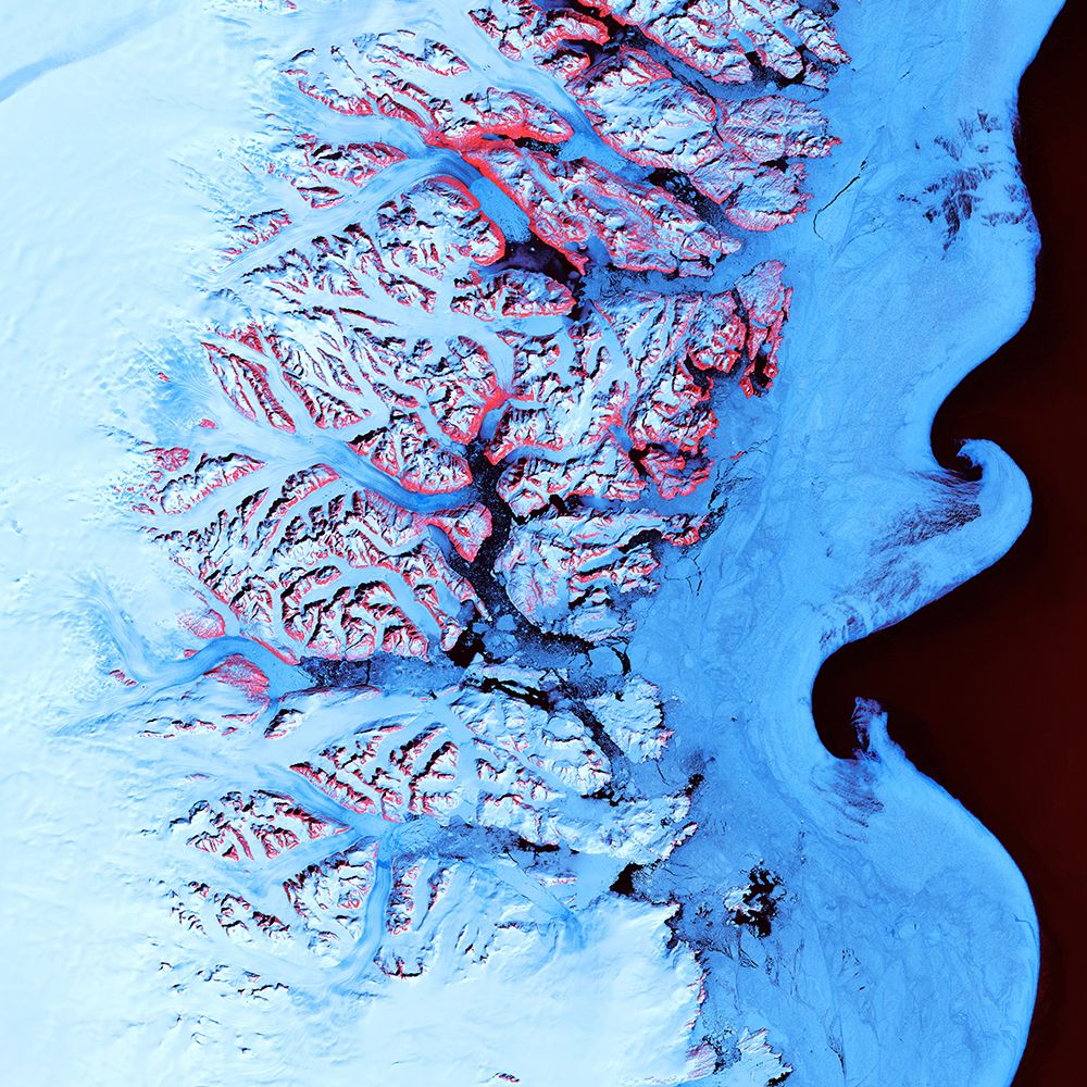 Southeastern Coast of Greenland Viewed from Space