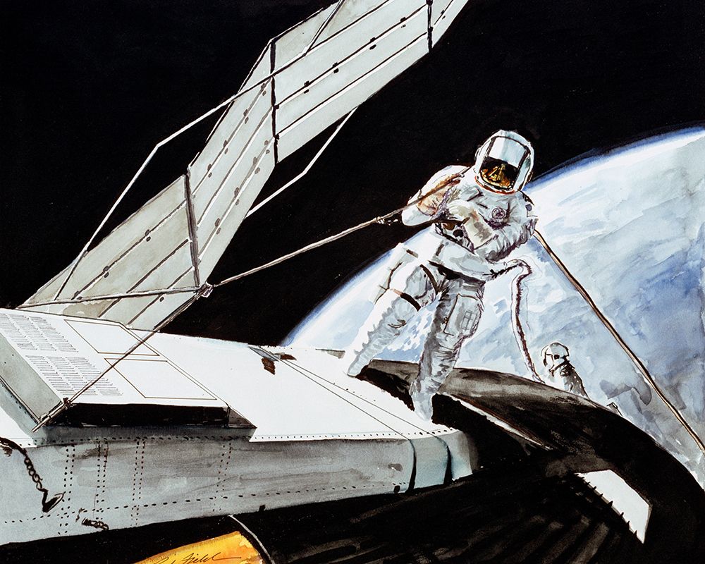 Artists Concept of Astronaut Charles Conrad Jr Skylab 2 1973