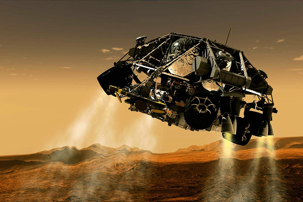 Artist Concept Mars Rover on Martian Expedition