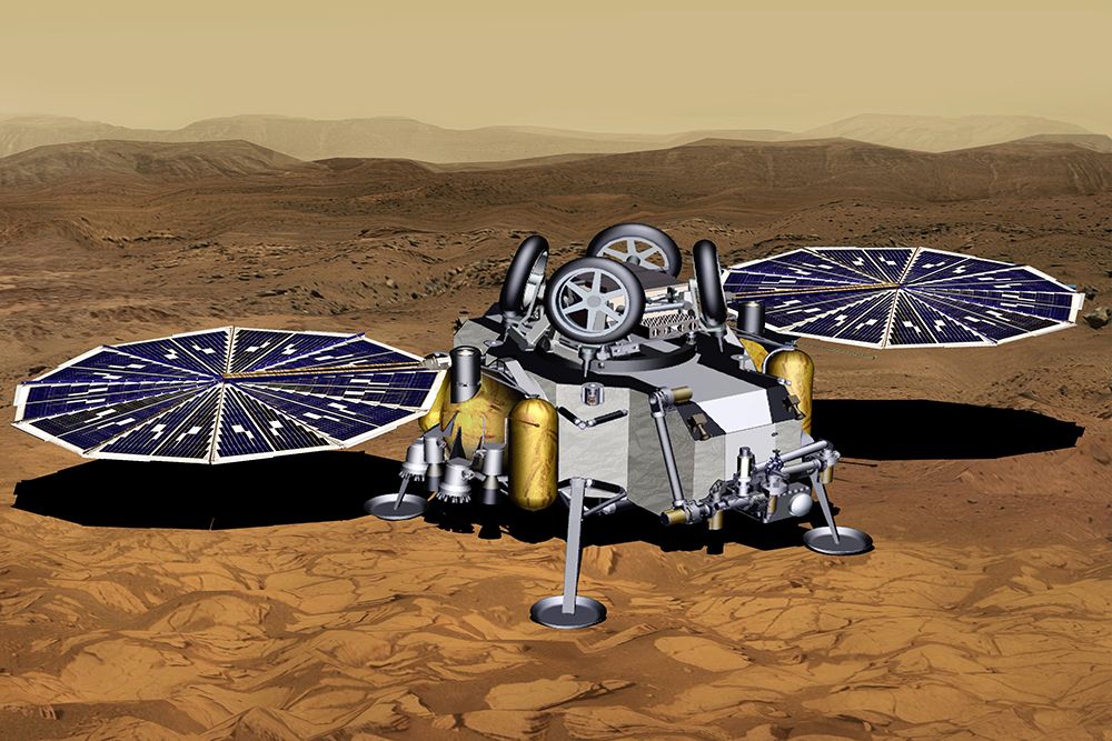 Artist Concept Mars Return Lander With Solar Panels