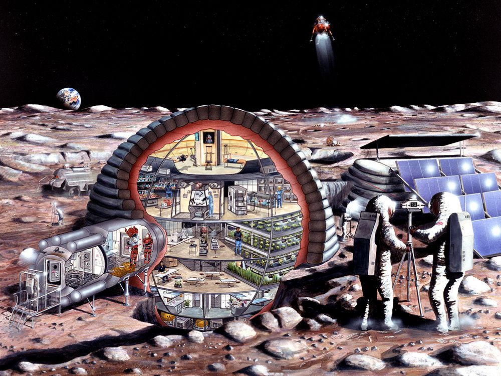 Artist Concept of SJC Inflatable Module for Lunar Base