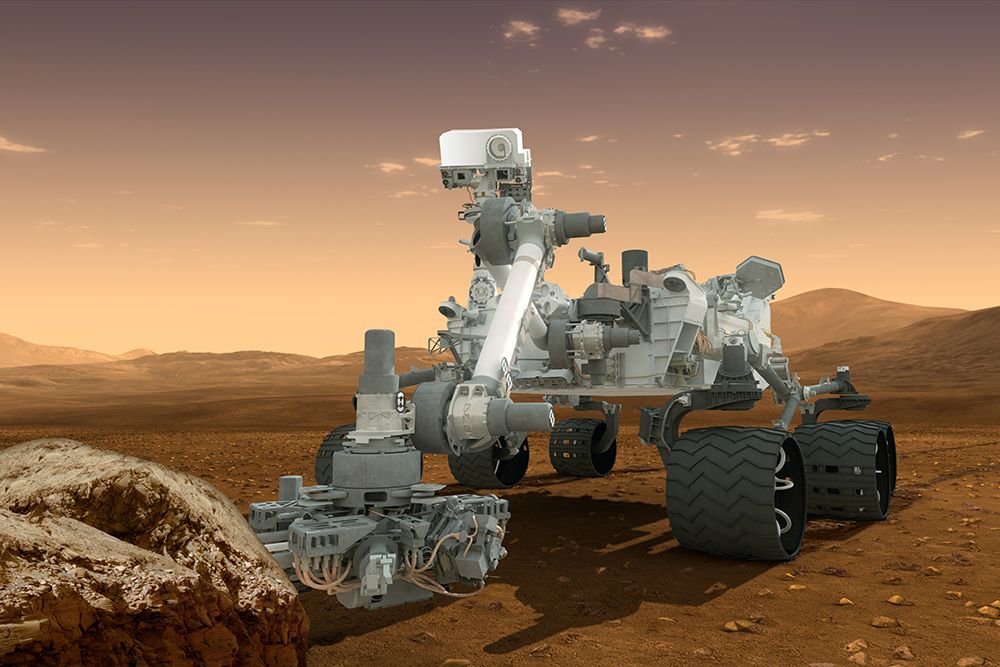 Artist Concept features Mars Science Laboratory Curiosity Rover