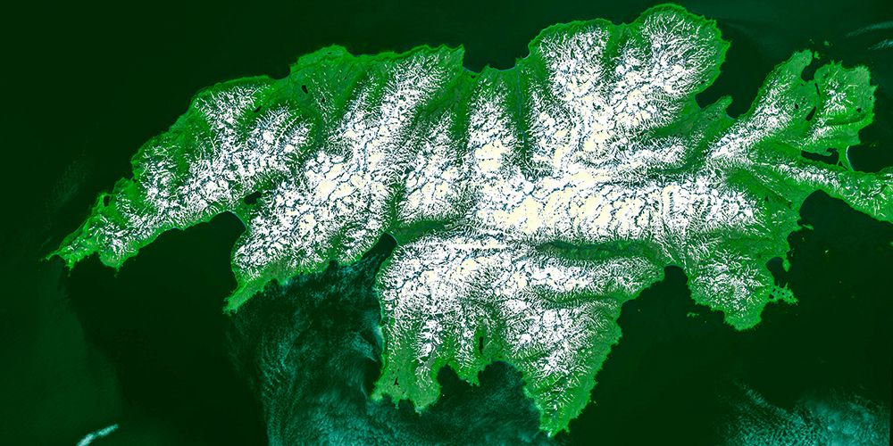 Attu - Aleutian island Viewed from Space