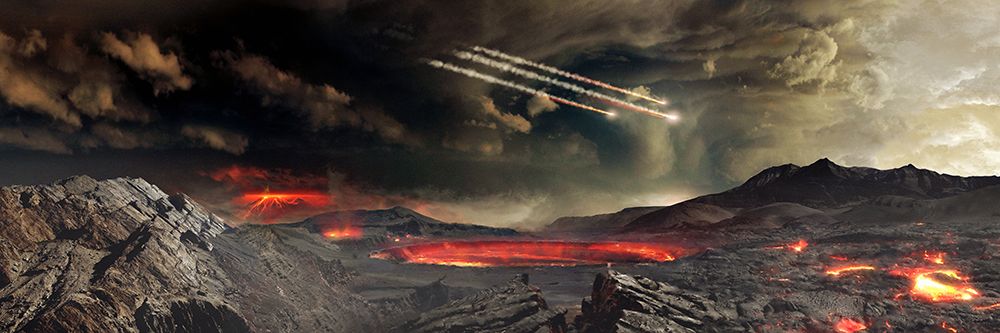 Artist Concept of Bennus Journey - Early Earth