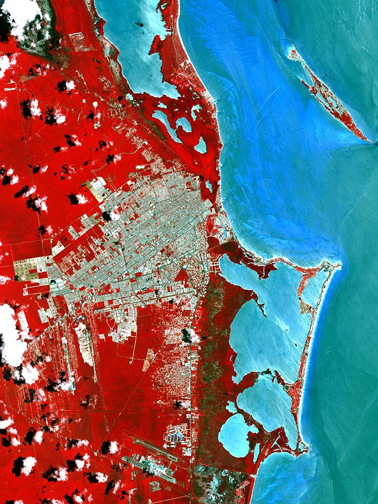 Cancun - Yucatan Peninsula - Mexico Viewed from Space