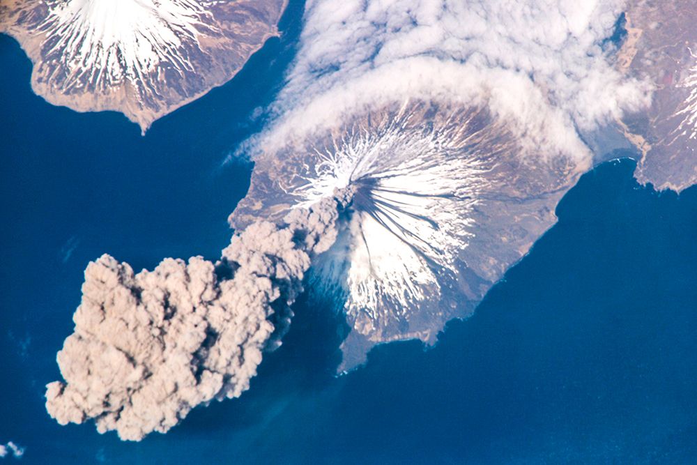 Eruption of Cleveland Volcano - Aleutian Islands - Alaska
