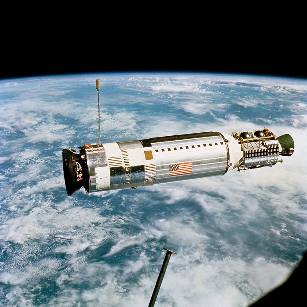 The Agena Target Docking Vehicle as seen from the Gemini-12 spacecraft