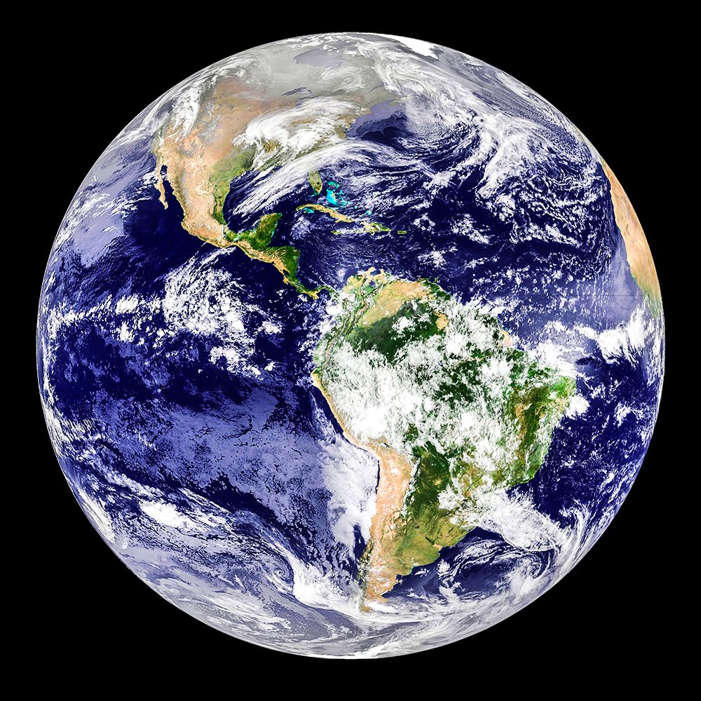 GOES 12 Satellite image Showing Earth in 2010