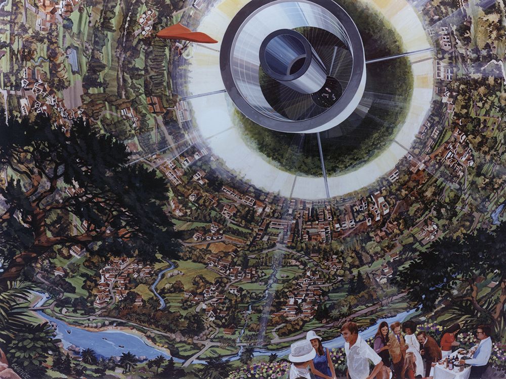 Artist Concept of Interior of a Bernal Sphere with Glider