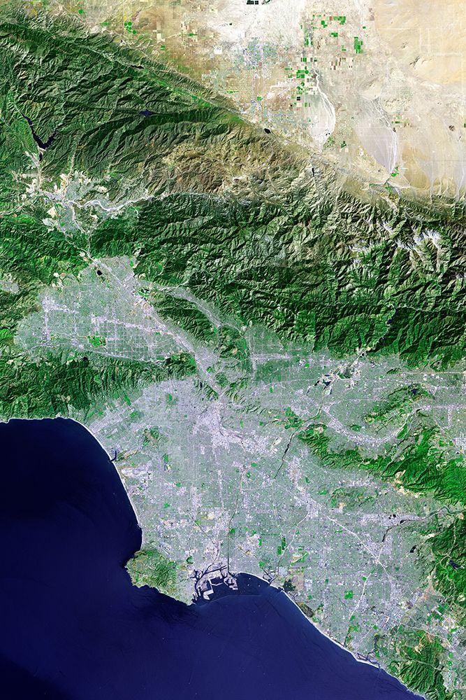 Los Angeles and Vicinity seen from Space in  2001