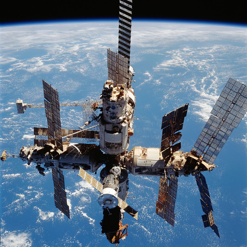 Mir Space Station above the Earth