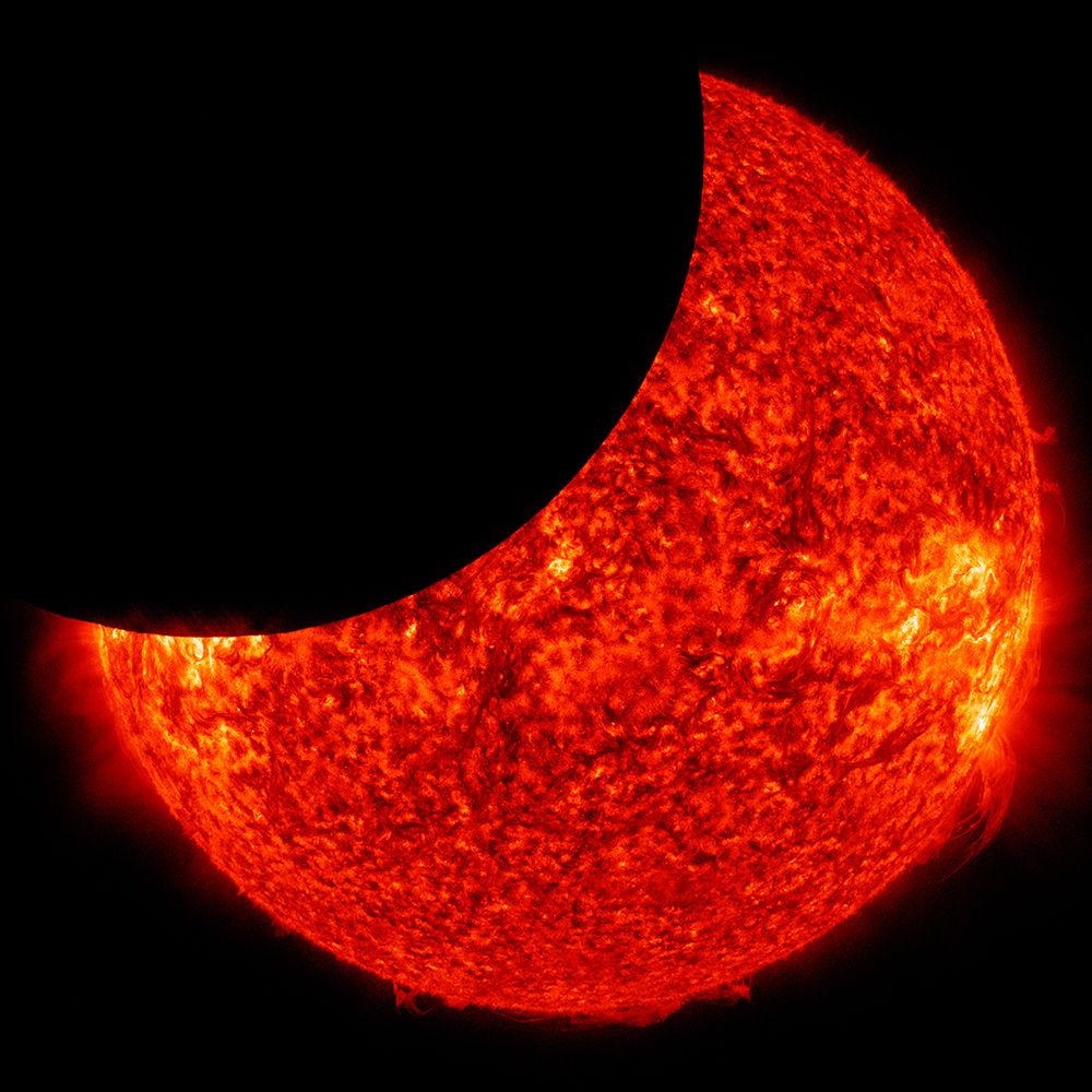 Moon Crossing the Sun Captured by NASAâs Solar Dynamics Observatory