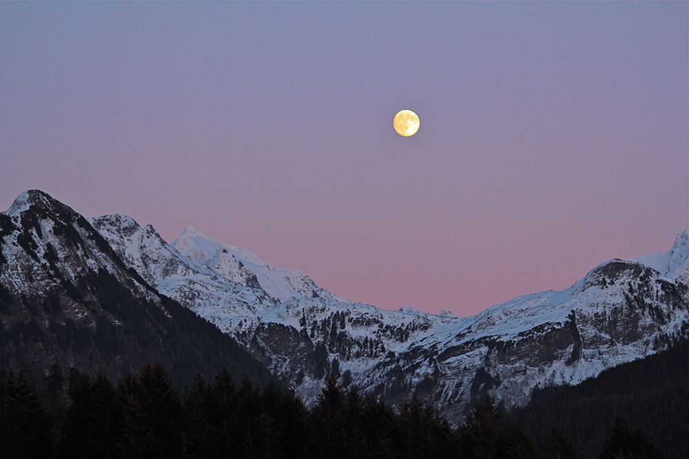 Moonrise over Sitka Ranger District - Tongass National Forest - Alaska