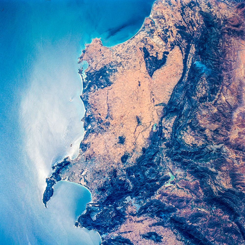 Nadir view of the southern Cape District of South Africa