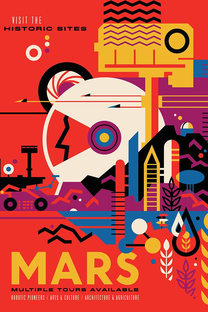 Poster for a Fictional Space Journey to Planet Mars