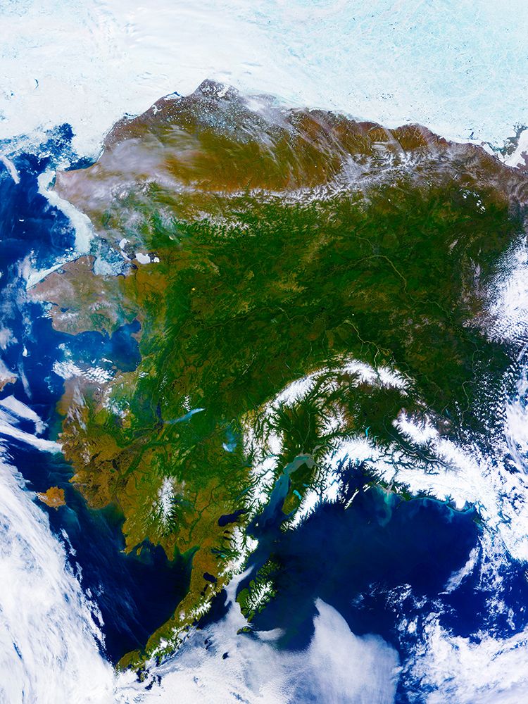 Clear view of Alaska from Space