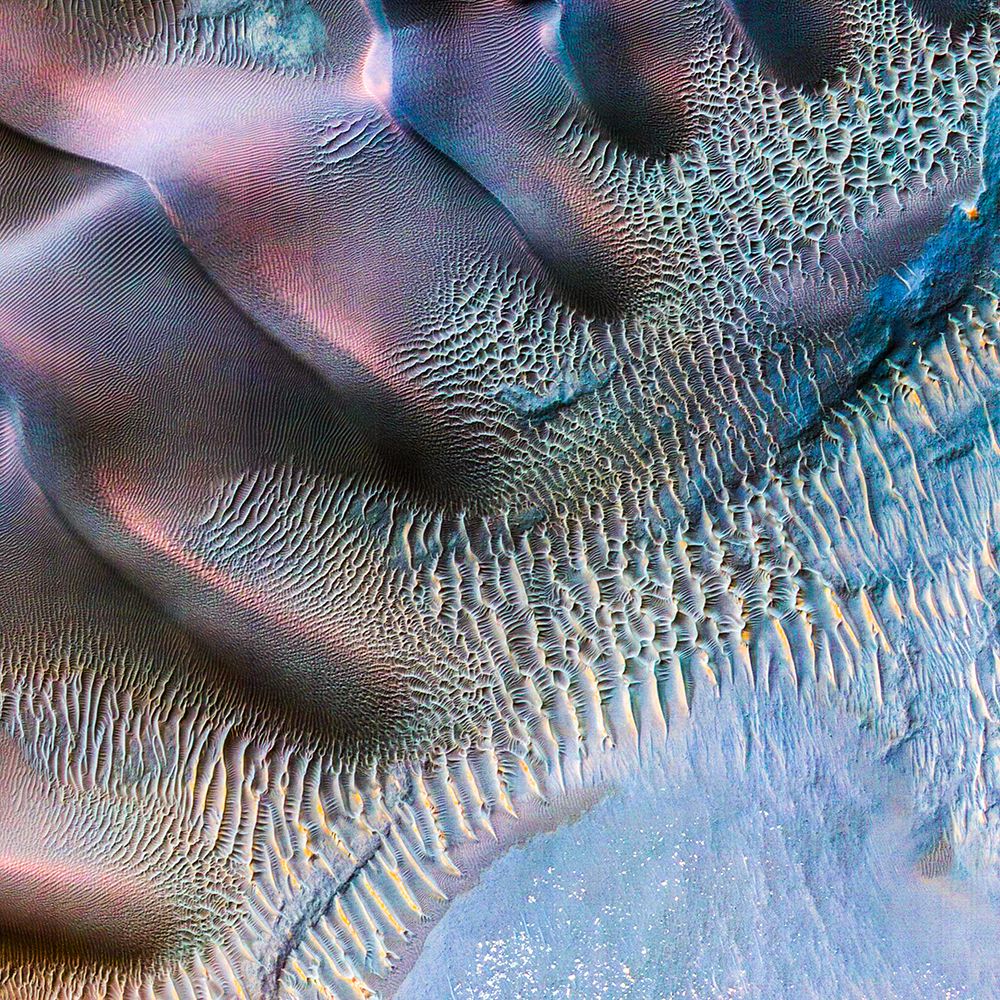 Sand Dunes Trapped in an Impact Crater in Noachis Terra - Mars