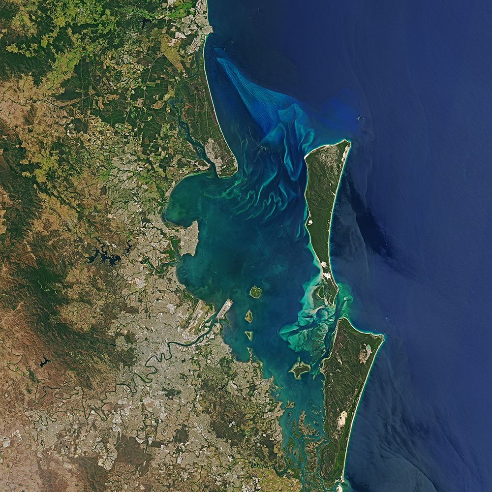 Sandy Shores of Moreton Bay from Space