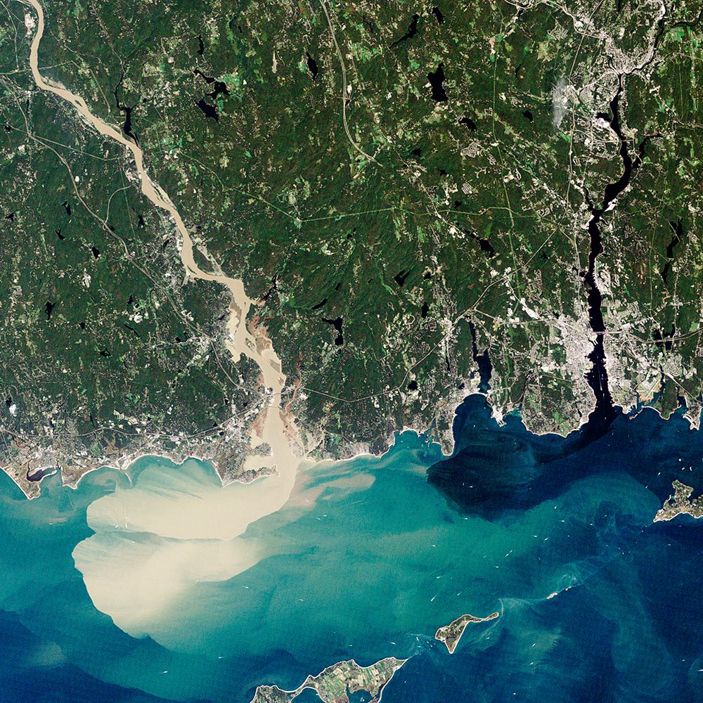 Sediment Spews from Connecticut River Viewed from Space