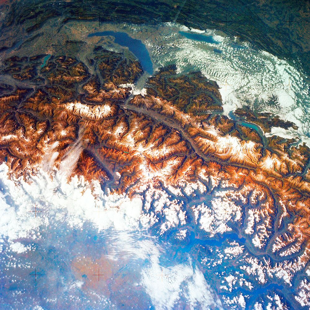 Alps of France - Italy - and Switzerland from Space