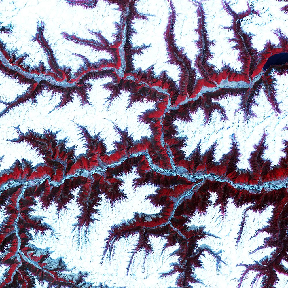 Snow-capped Peaks and Ridges of the Eastern Himalaya Mountains