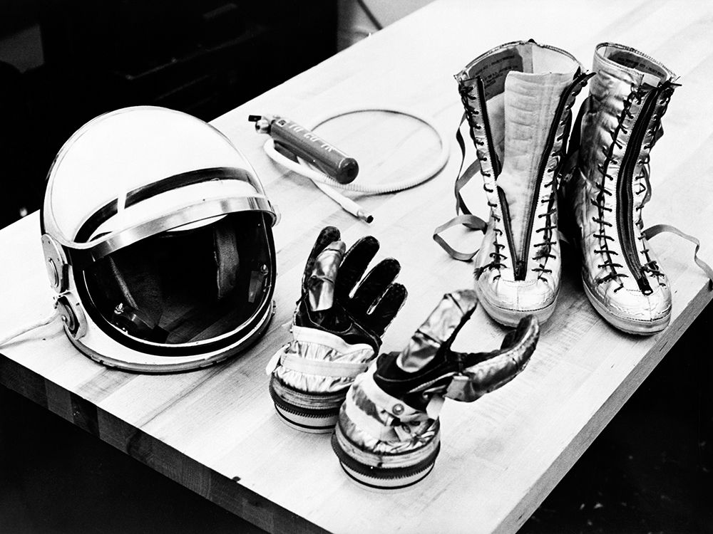 Some of the Mercury Suit Components including Gloves - Boots and Helmet - 1961