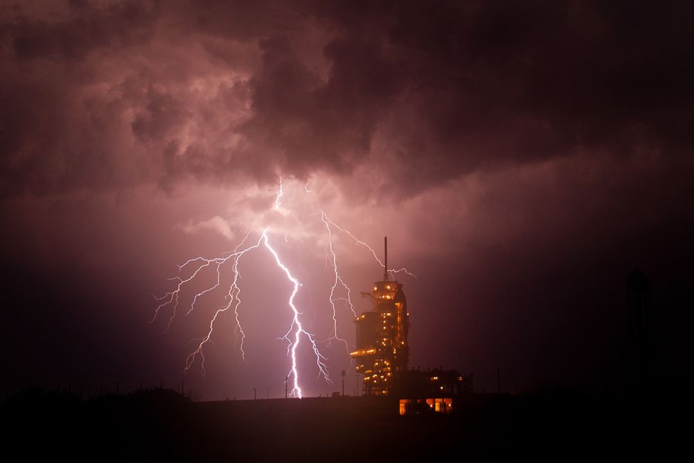 The Endeavour at Launch Pad 39a as a Storm Passes 2011